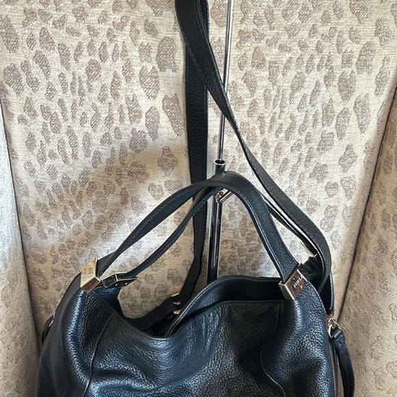 Furla Black pebbled leather two way handbag shoulder bag - Picture 2 of 16